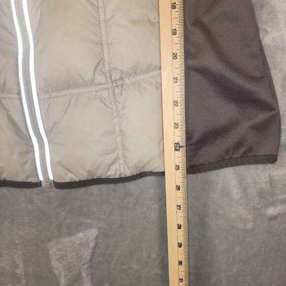 Michael Kors Light Jacket Womens Size Large Grey Quilted Puffer Thumb Holes - Picture 3 of 8